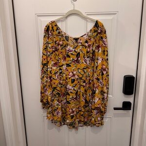 Torrid Yellow Floral Blouse